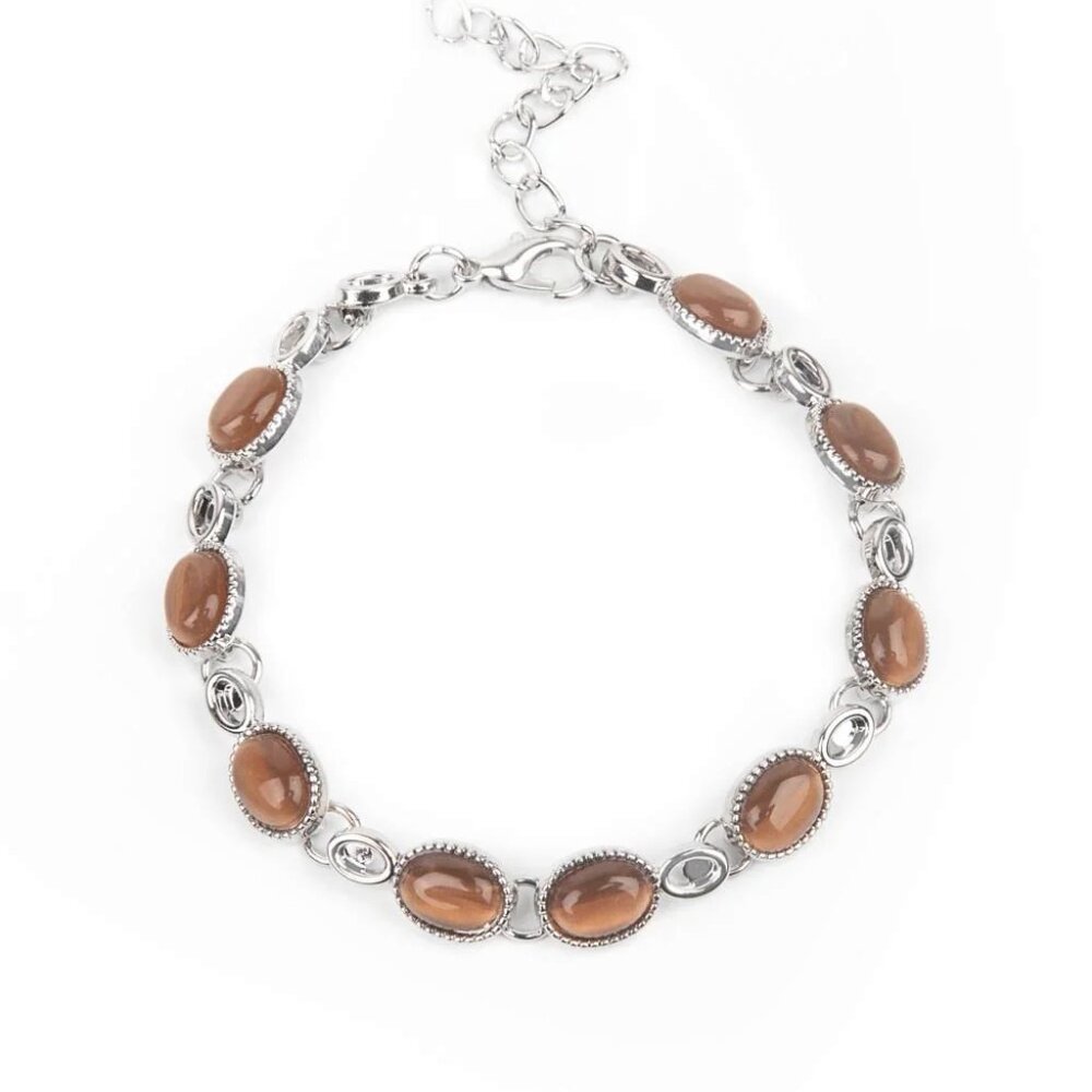 Paparazzi Jewelry Accessories - Blissfully Beaming - Brown Bracelet - Vintage - Picture 4 of 4